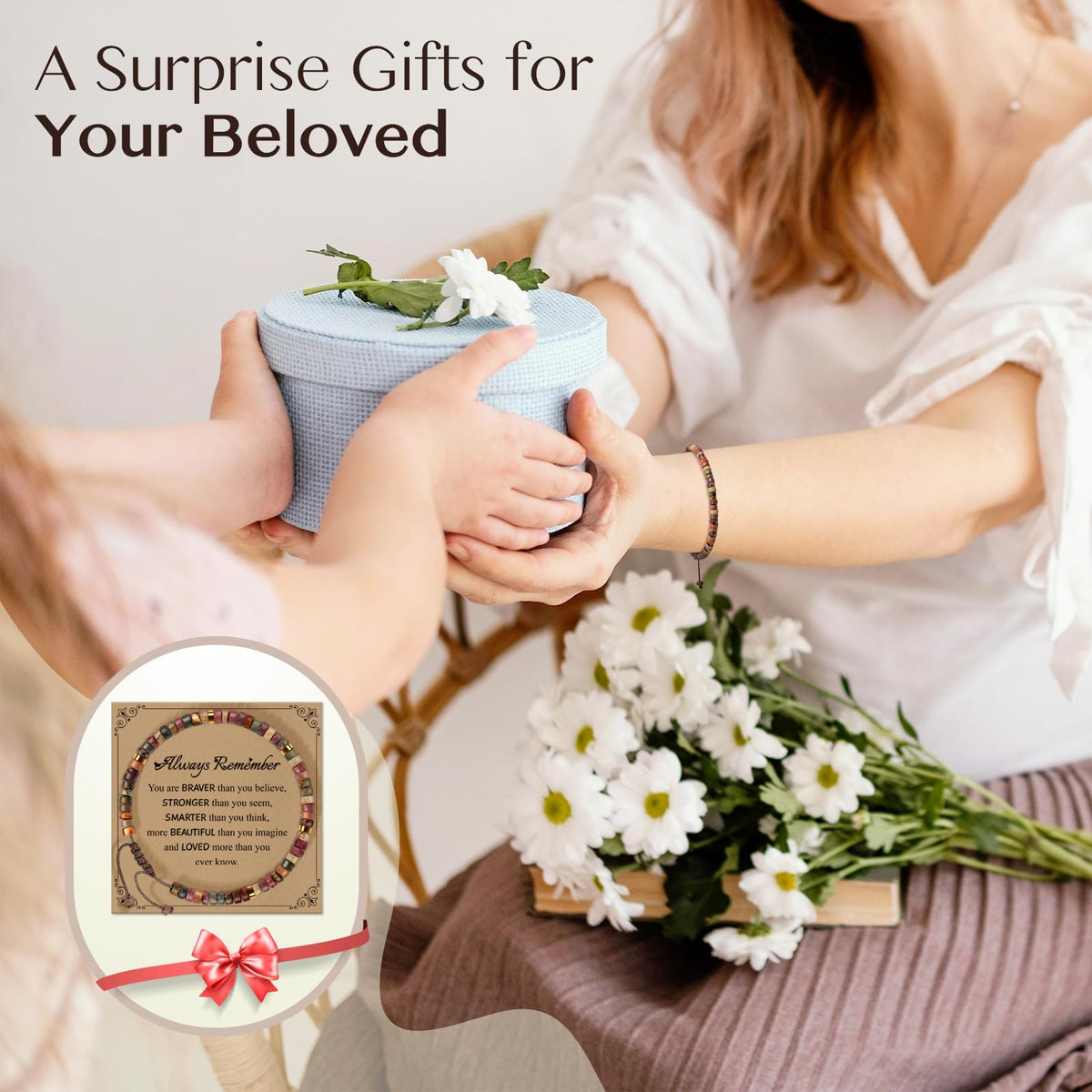 ZOKCC Graduation Bracelet Gifts for Her：Graduation Bracelets for Women Middle High School College Graduates - Healing Natural Stone Inspirational Gifts Bracelets for Women