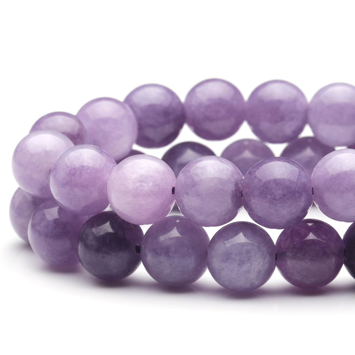 Youngbling Natural Gemstone Beads for Jewelry Making,8mm Lepidolite Polished Round Smooth Stone Beads for Bracelet Necklace 15 Inch