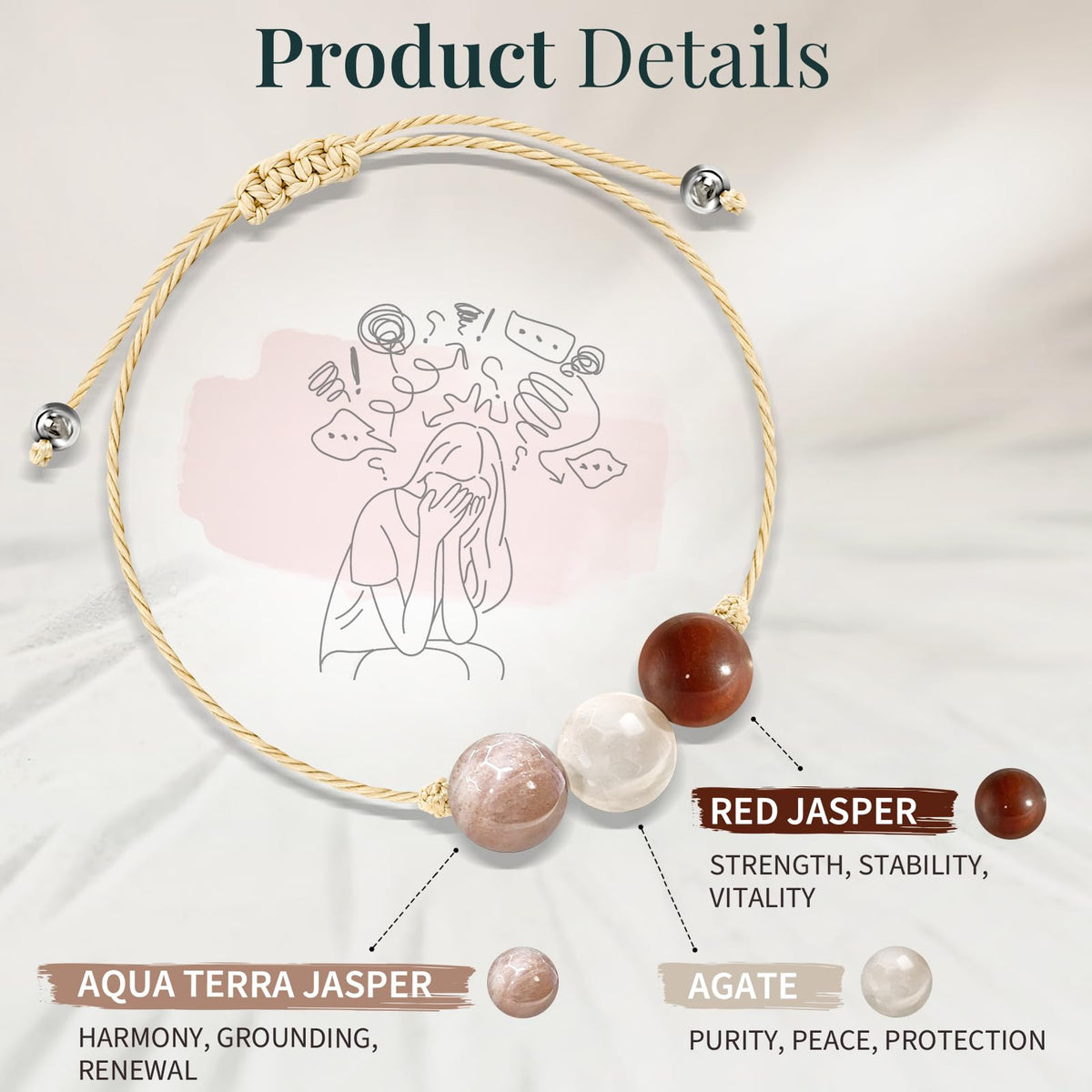 ZOKCC Crystal Healing Bracelets Gifts for Women: Spiritual Natural Healing Stone Anxiety Protection Bracelets Birthday Christmas Gifts for Friends Sister Coworker Nurse Teacher