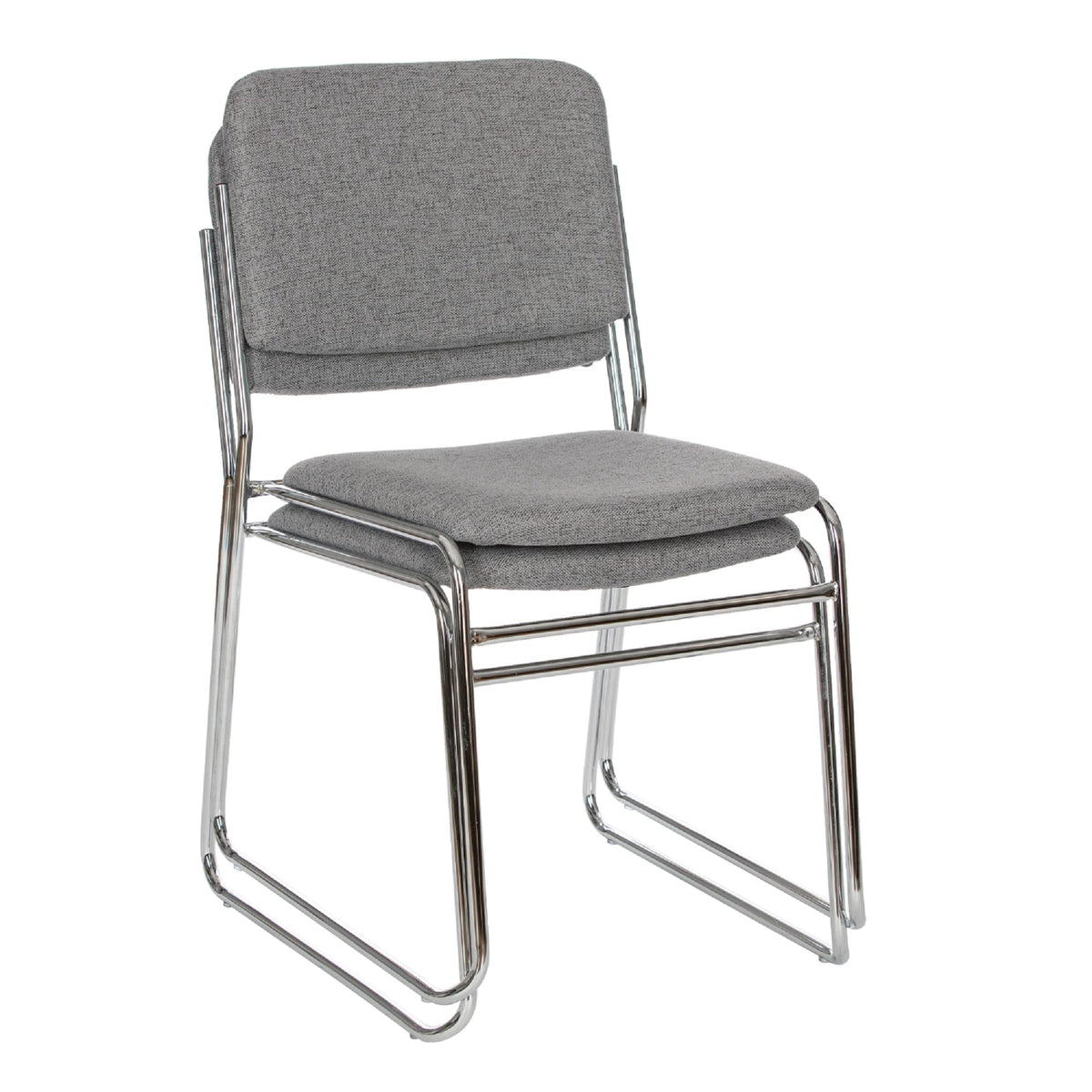 OEF Furnishings OEF8652/2 Commercial-Grade Fabric Padded Stack Chair (Classic Gray, 2-Pack)