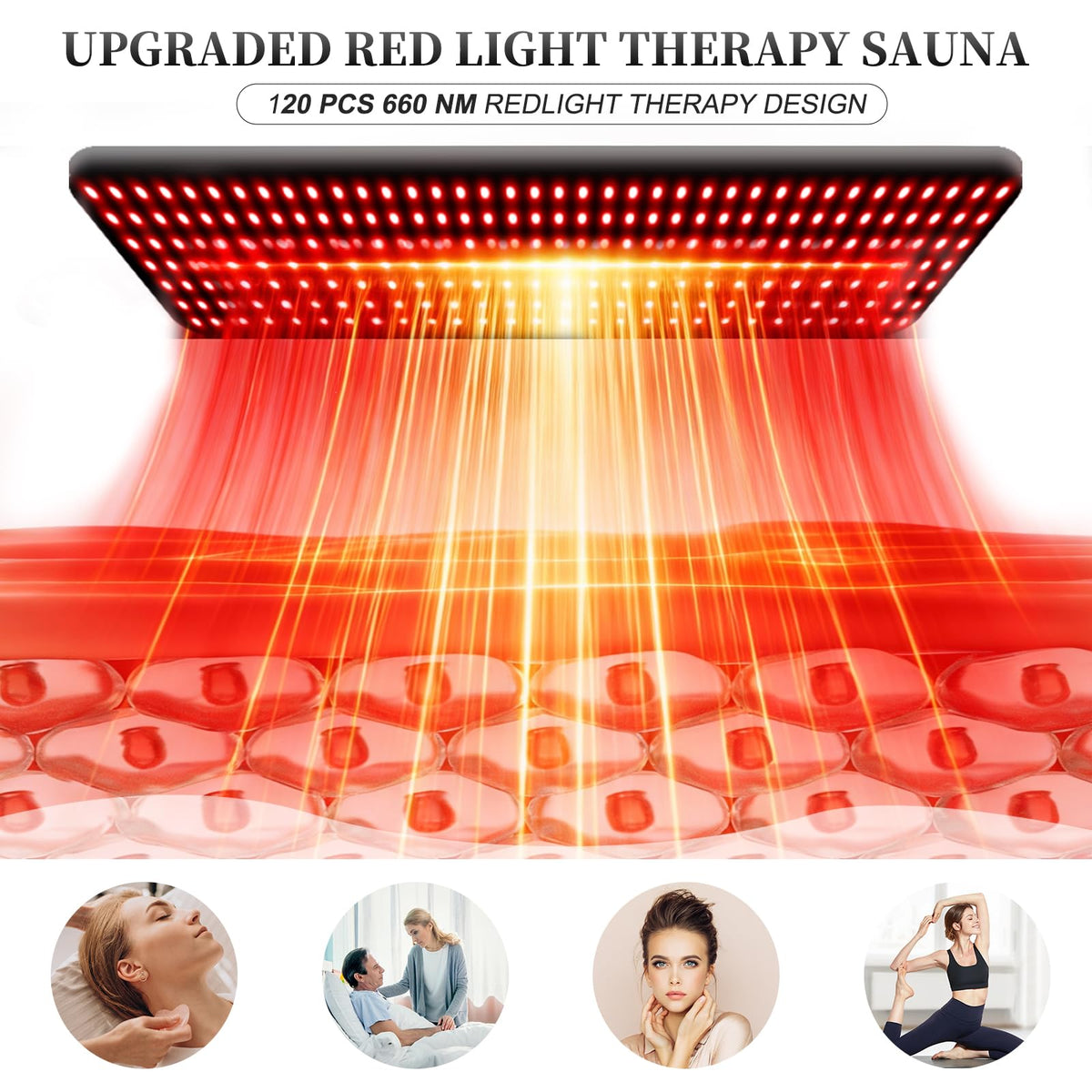Portable Infrared Sauna for Home, Full Size Foldable Personal Sauna Box with 660nm Red Light Therapy, Independent Heating Foot Pad and Portable Chair for Indoor Relaxation & Detox