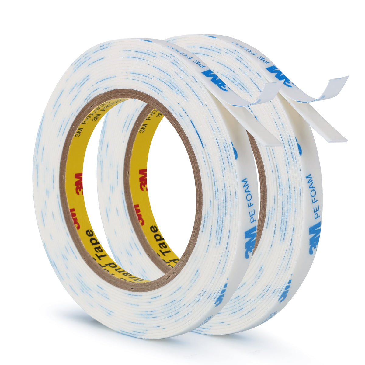3M Double Sided Tape 0.39"×16.5Ft 2 Pack, Removable PE Foam Tape Heavy Duty Waterproof No Damge Wall Tape for Home Office Decor Crafts Arts DIY Paint Picture Poster