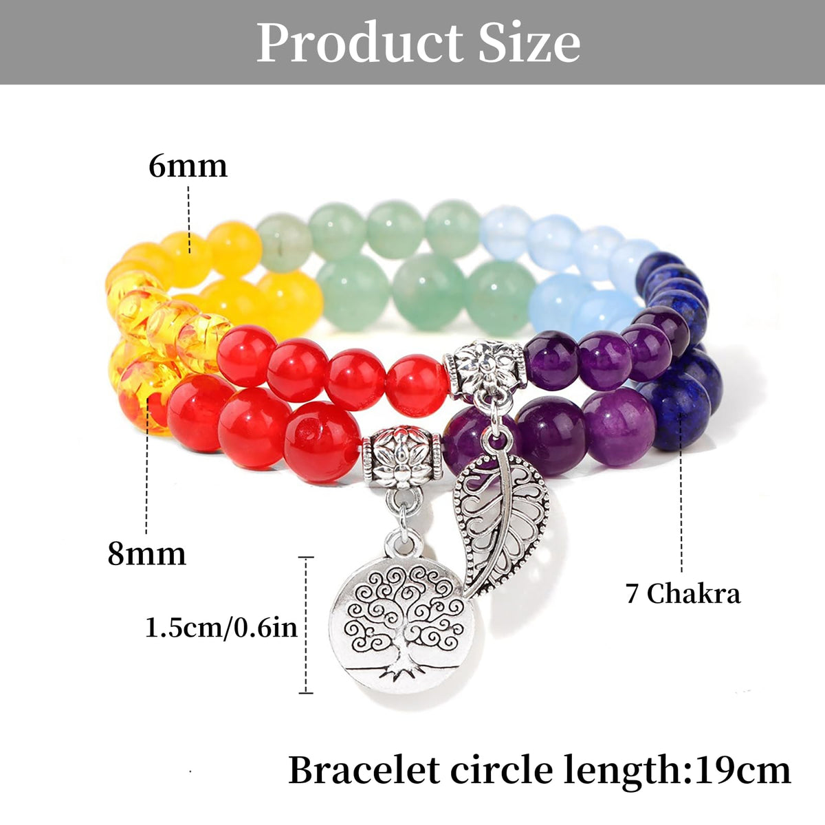 Lit Wall 7 Chakra Bracelet for Women Healing Crystals Bracelet Yoga Stone Beads Bracelets Spiritual Bracelet Meditation Relax Anxiety Bracelet Jewelry Gifts for Women Men