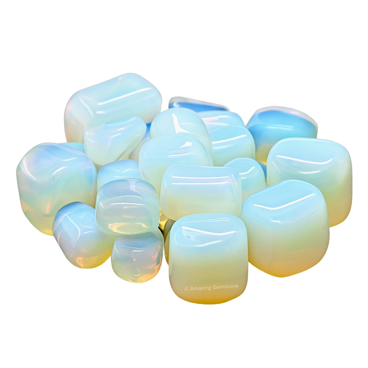 Amazing Gemstone Opalite Crystals&Healing Stones Tumbled - 1 oz Opalite Stone Gem Stones, Healing Stones for Energy Balance, Stress Relief - Premium Polished Gems Rocks for Meditation & Wellness