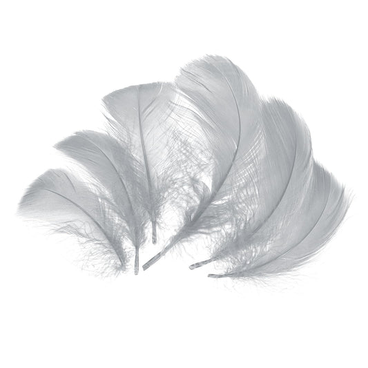 uxcell 200 Pcs Gray Craft Feathers, 3-5 Inch Colored Feathers for Crafting, Fluffy Feather Bulk for DIY Crafts, Dream Catcher Supplies, Wedding Party Decoration