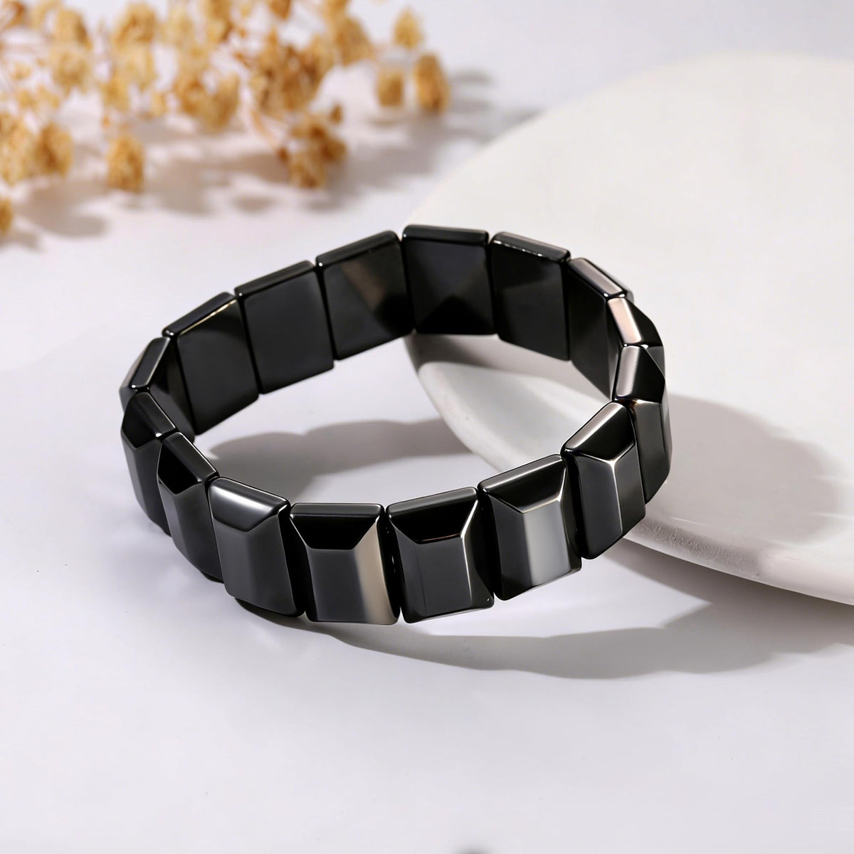 DONYUDE Fathers Day Bracelets Gifts for Stepdad Hematite Bracelet for Men Stepdad Gifts from Daughter Son Hematite Grounding Bracelet Reignite Masculine Energy Birthday Motivational Gift Jewelry