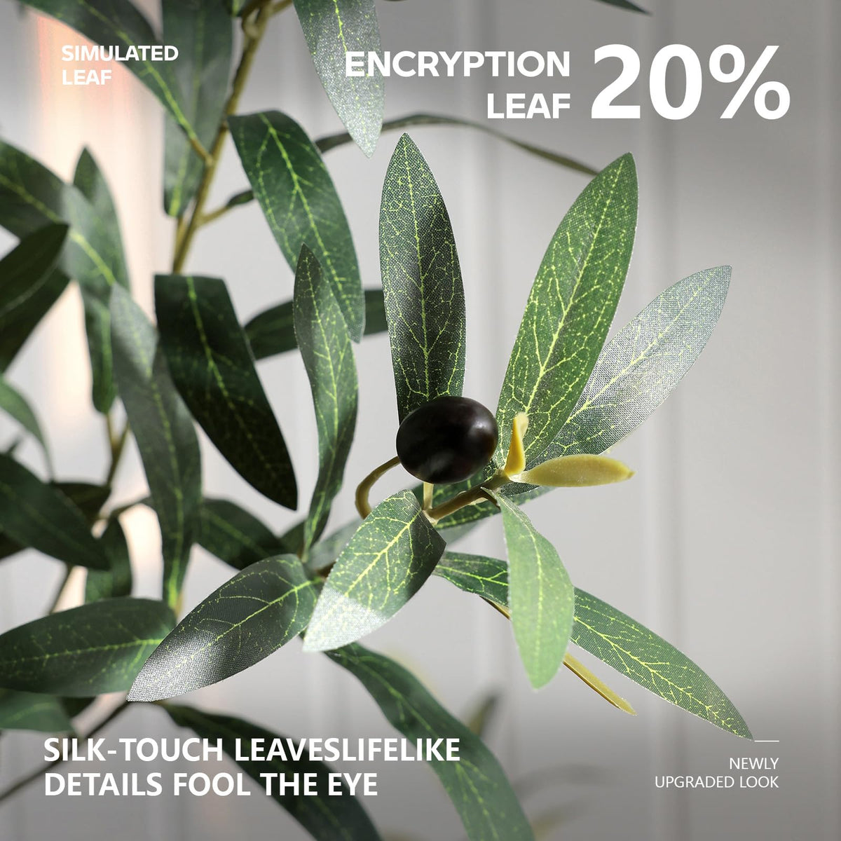 VeriNatural Artificial Olive Tree 8FT Faux Plant Home Decor - Large White Pot with Lifelike Silk Leaves, UV Resistant & No Maintenance - Indoor Outdoor Fake Tree for Modern Office Living Room,VN206