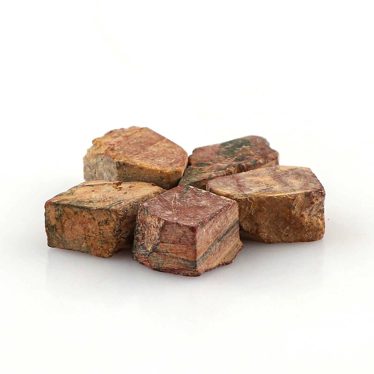 CRYSTALINES 5pcs Wholesale Natural Raw Chreey Creek Jasper Gemstone, Untreated Rough Stones, Bulk Loose Supplies, DIY-Crafts, Jewelry Making, Chakra Healing Crystals, Wire Wrapping, Gem Collection