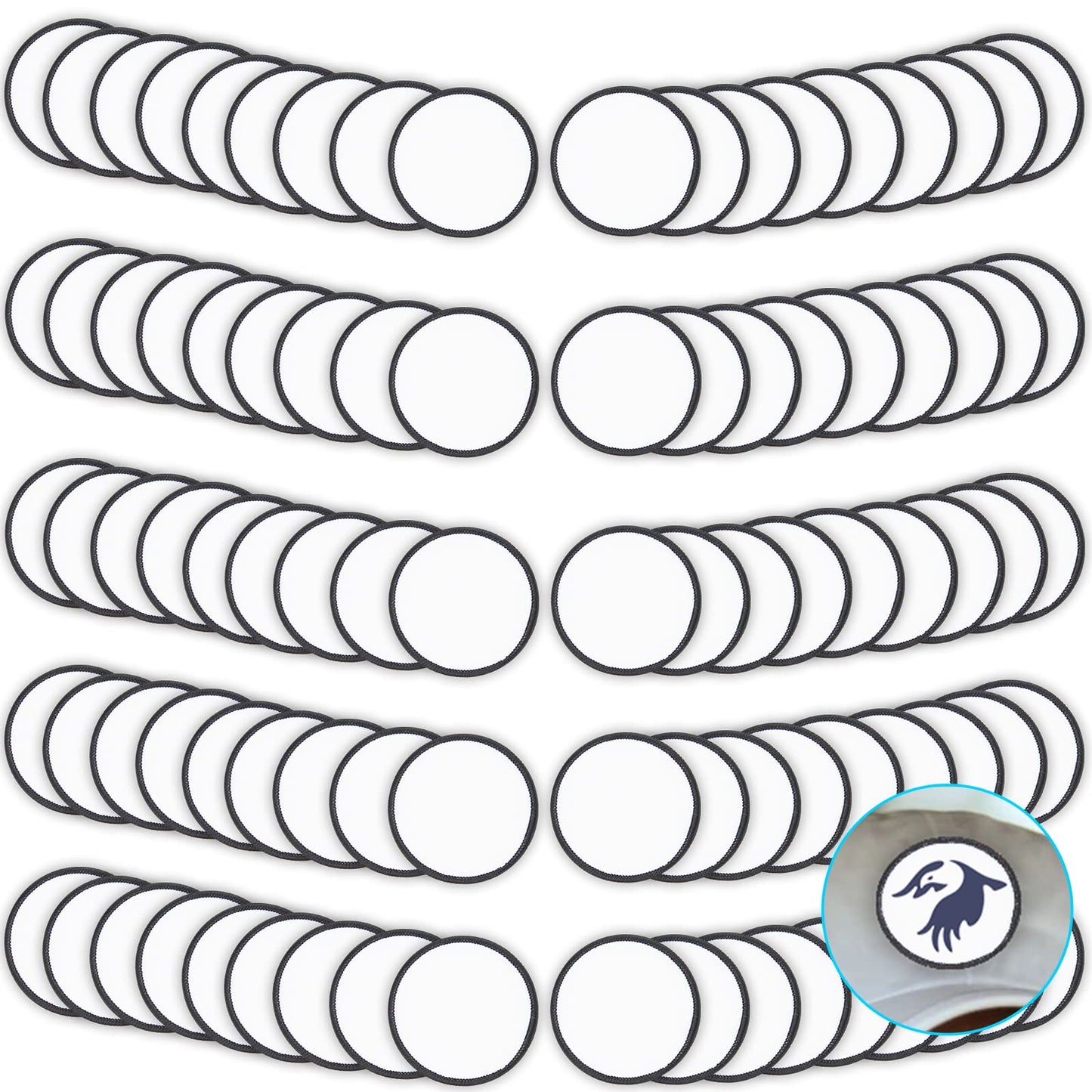Gadjica Sublimation Patches - Iron On Blank Patches for DIY Crafts Hats Caps Backpack Uniforms (Round / 90PCs)