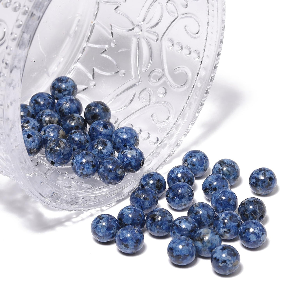 NITOPUPU 10mm 37pcs Blue Sodalite Jaspers Natural Stone Beads for Jewelry Making Supplies, Round Crystal Beads for Bracelets Necklace DIY Crafts
