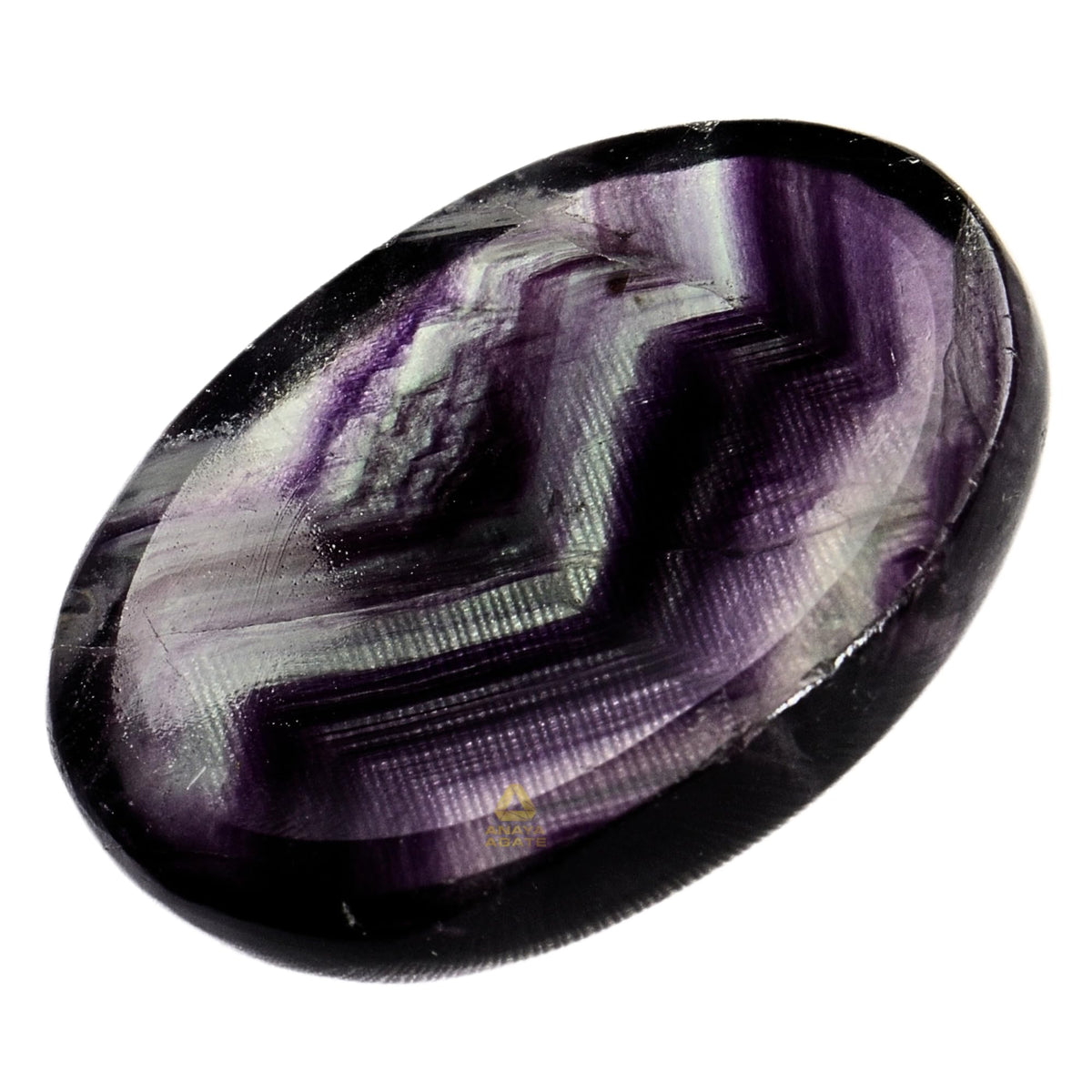 Anaya Agate Fluorite Worry Stones Certified Crystal Thumb Worry Stone for Anguish, Relaxing and Soothing Balance Stones for Meditation, Stress Relief Crystals and Healing Stones for Men, Women