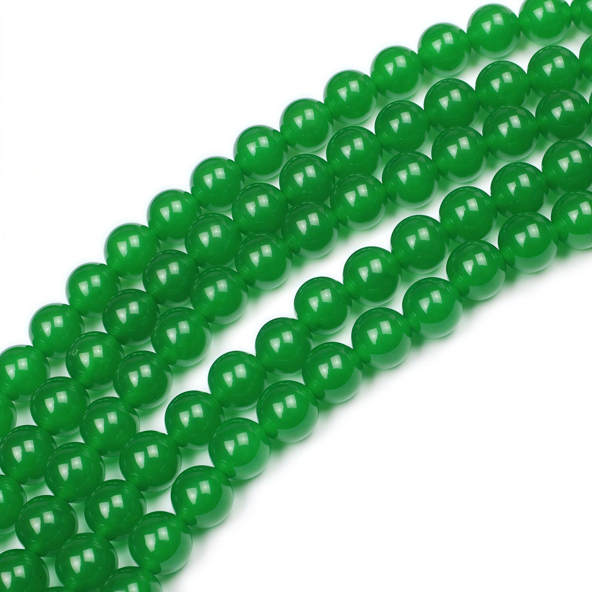 MJDCB Natural Green Jade Round Loose Beads for Jewelry Making DIY Bracelet Necklace (12mm)