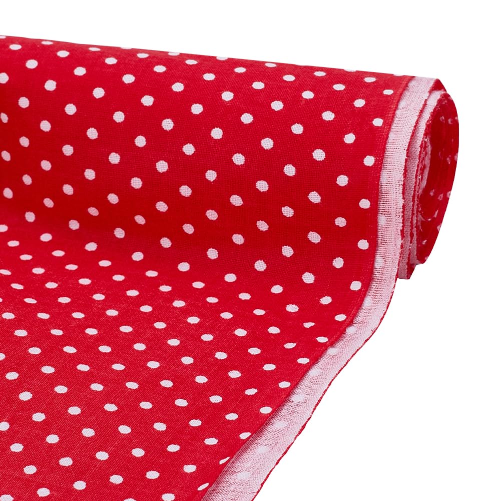 FINGERINSPIRE Red Mini Polka Dot Fat Quarters Quilting Fabric Bundles, 40x62 Inch Cotton Patchwork Fabric Sewing Craft for Handmade Craft Making Supplies Clothing Accessories