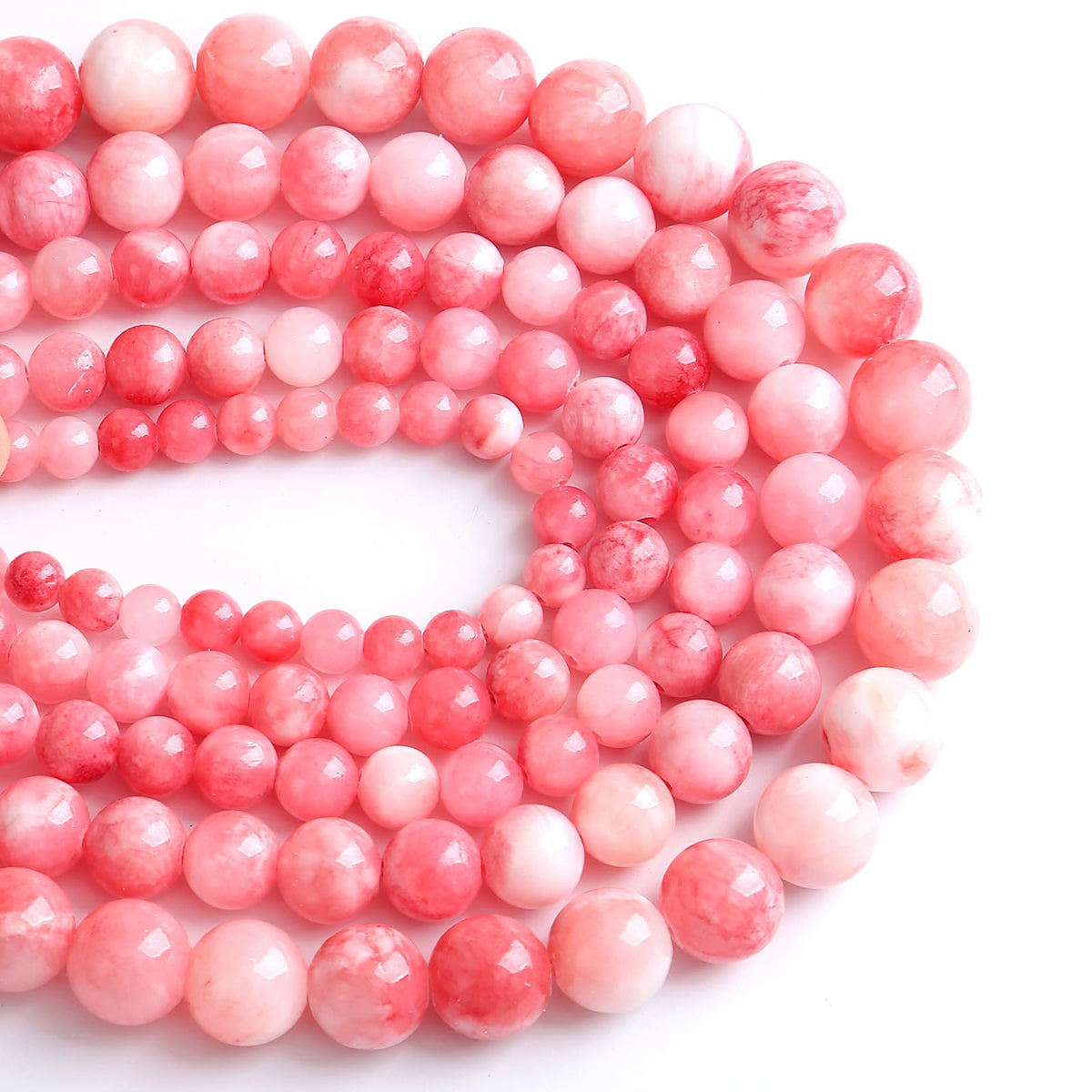 90PCS 8MM Pink Persian Jade Spacer Loose Beads for Jewelry Making DIY Bracelet Necklace 2 Strands