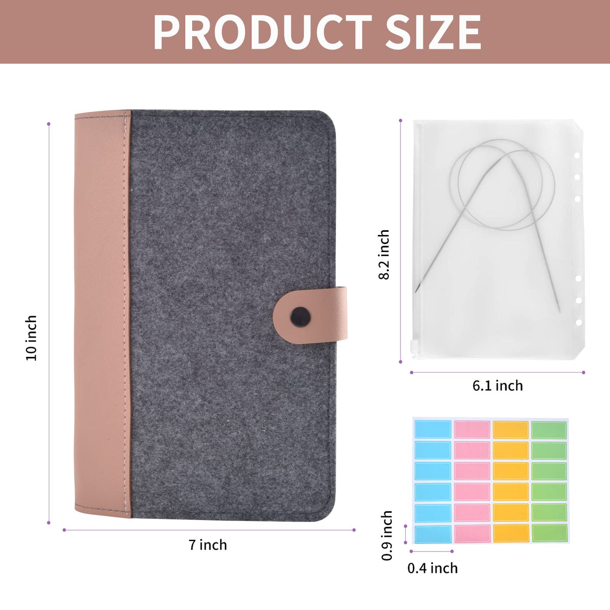 10×7 Inch Circular Knitting Needle Case Knitting Needles Storage for Knitting Needles Collecting (NO Accessories Included)