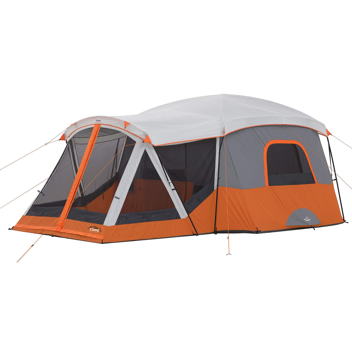 CORE 11 Person Cabin Tent with Screen Room | Large Multi Room Family Tent with Carry Bag for Outdoor Car Camping | Included Storage Pockets for Camping Accessories