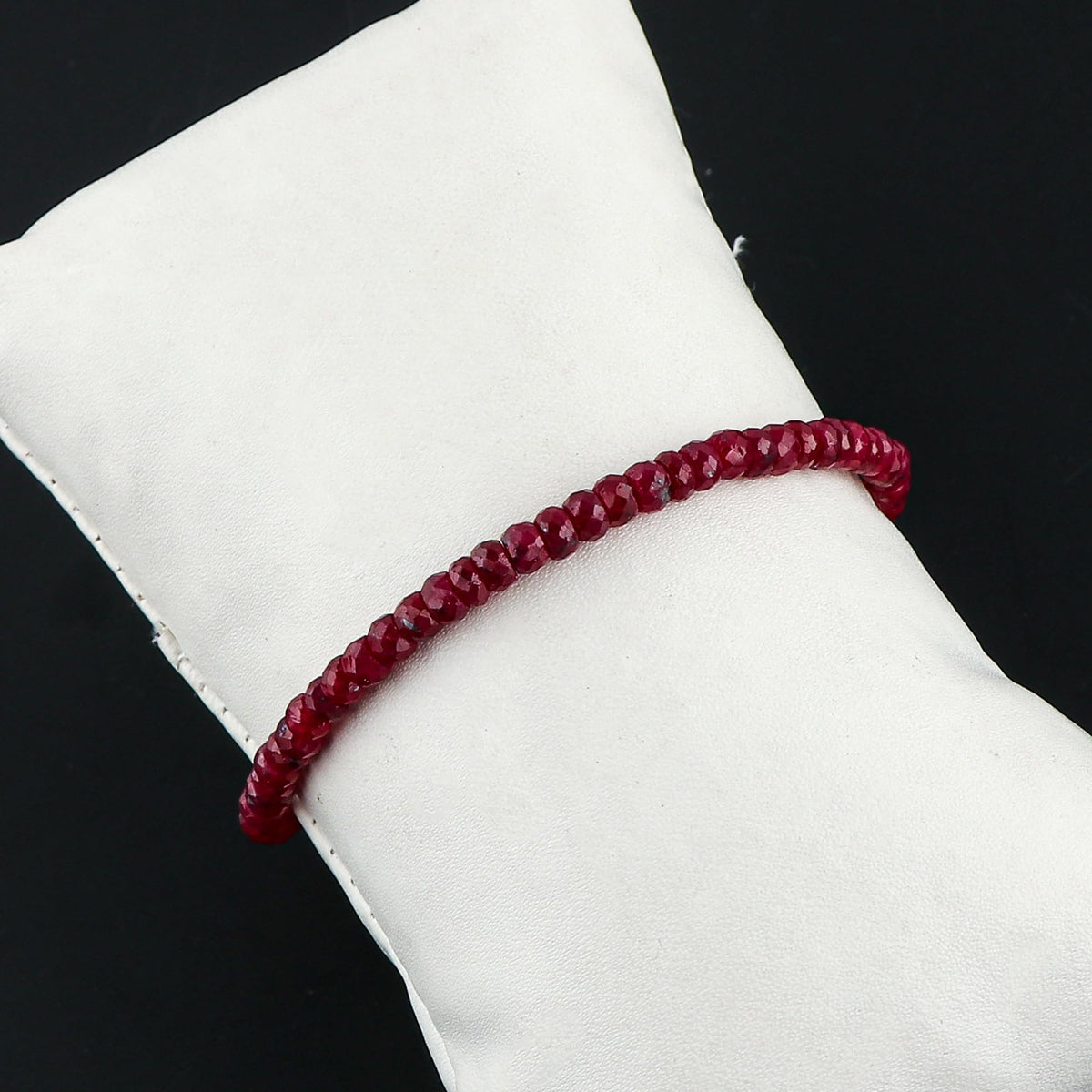 CRYSTALIS Natural Red Sapphire Color Corundum Beads Adjustable Bracelet, High Grade Beaded Crystals, Chakra Healing Gemstone, Gift Giving Women Jewelry, 925 Sterling Silver Slider 8 inch