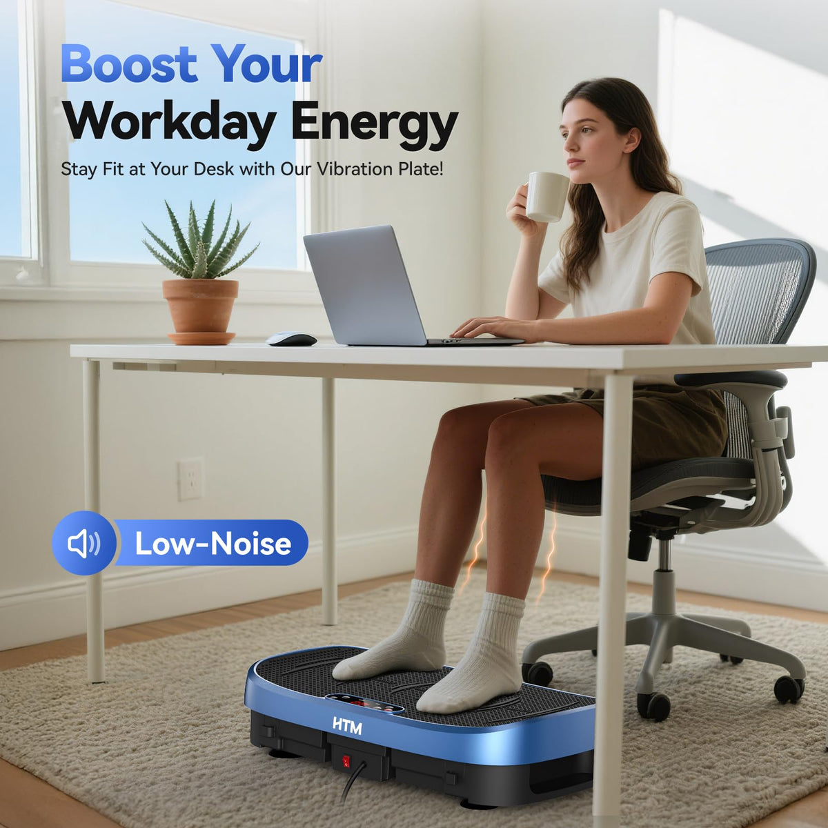 Vibration Plate Exercise Machine - 330lbs Weight Capacity, 120 Speed Levels, Full Body Workout Shake Board for Home Fitness, Toning and Wellness, LED Display, Low Noise Motor