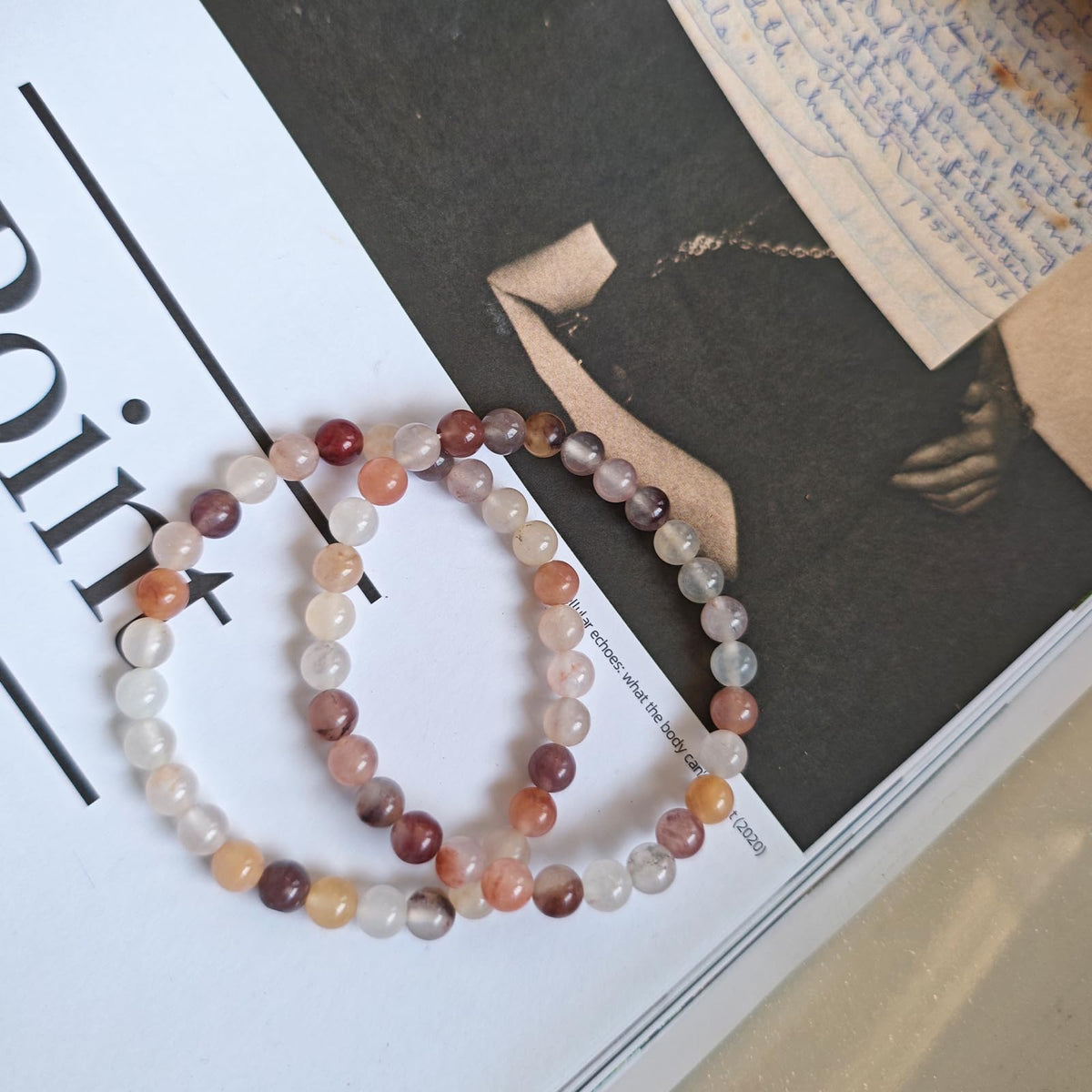 CHCCOYE 6mm Natural Healing Gemstone Bracelet Handmade Yoga Stretch Elastic Bracelet Stress Relief Crystal Jewelry for Men and Women (6mm, Violet Jade)