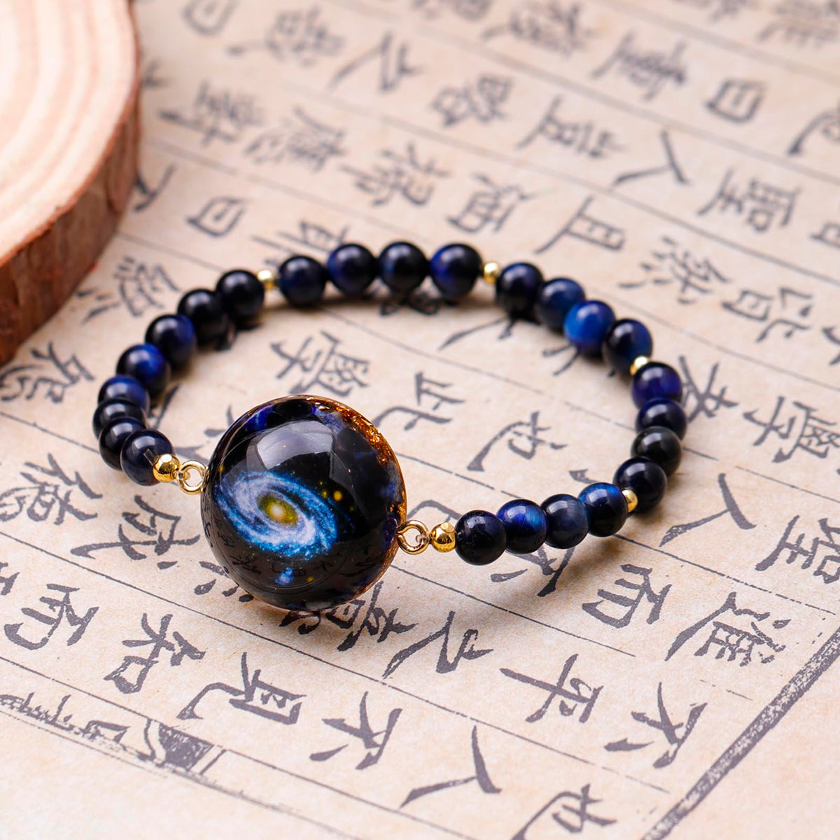 Day Day Up Blue Tiger's Eye Stretchy Bracelet, Orgonite Energy Healing Crystal Beads, Elastic Chakra Jewelry (Style 6)