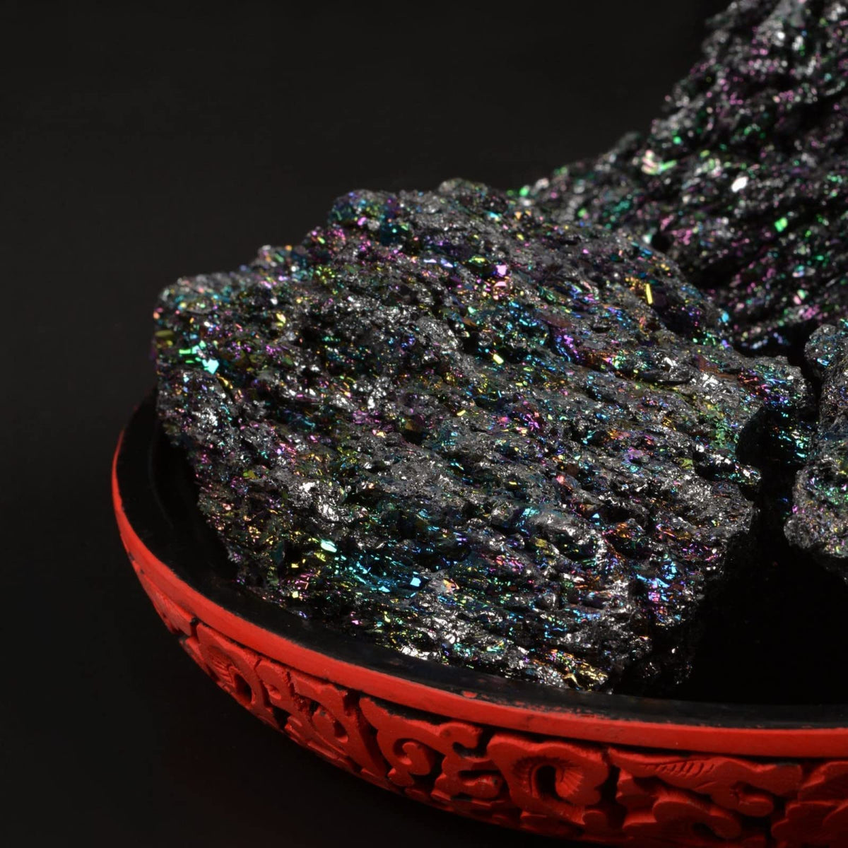 Justinstones 1pc Rainbow Carborundum Silicon Carbide Mineral Crystal Specimen Healing Reiki Healing Stone