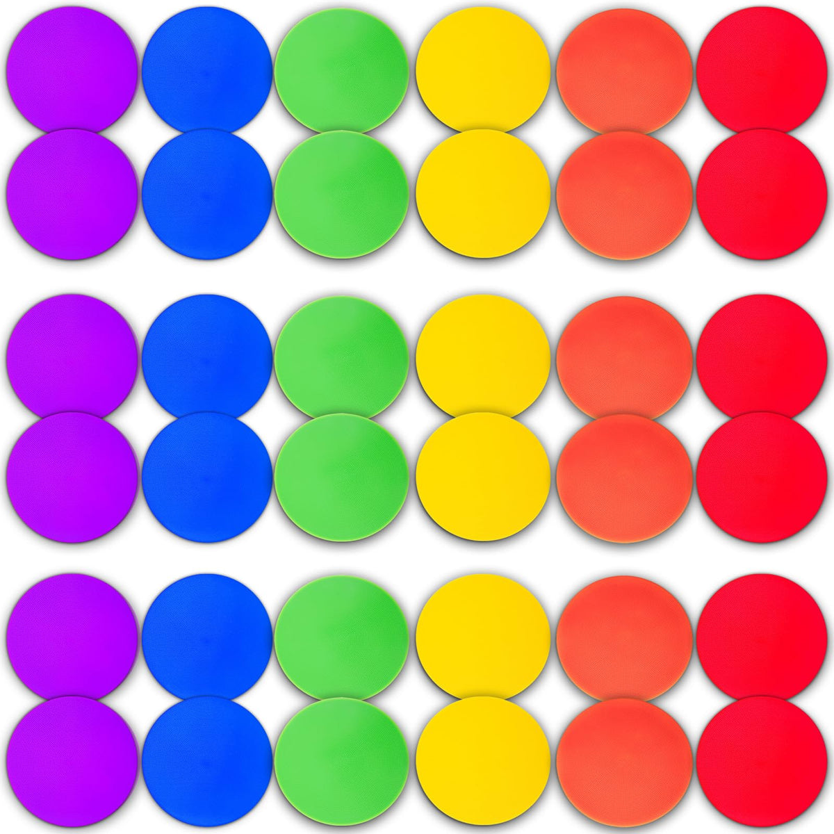 PIKZH 36 Pcs Poly Spot Markers 9 inch Non-Slip Rubber Agility Training Markers Floor Dots Flat Field Cones for Football Basketball Soccer School Exercise Drills Gym Dance Practice