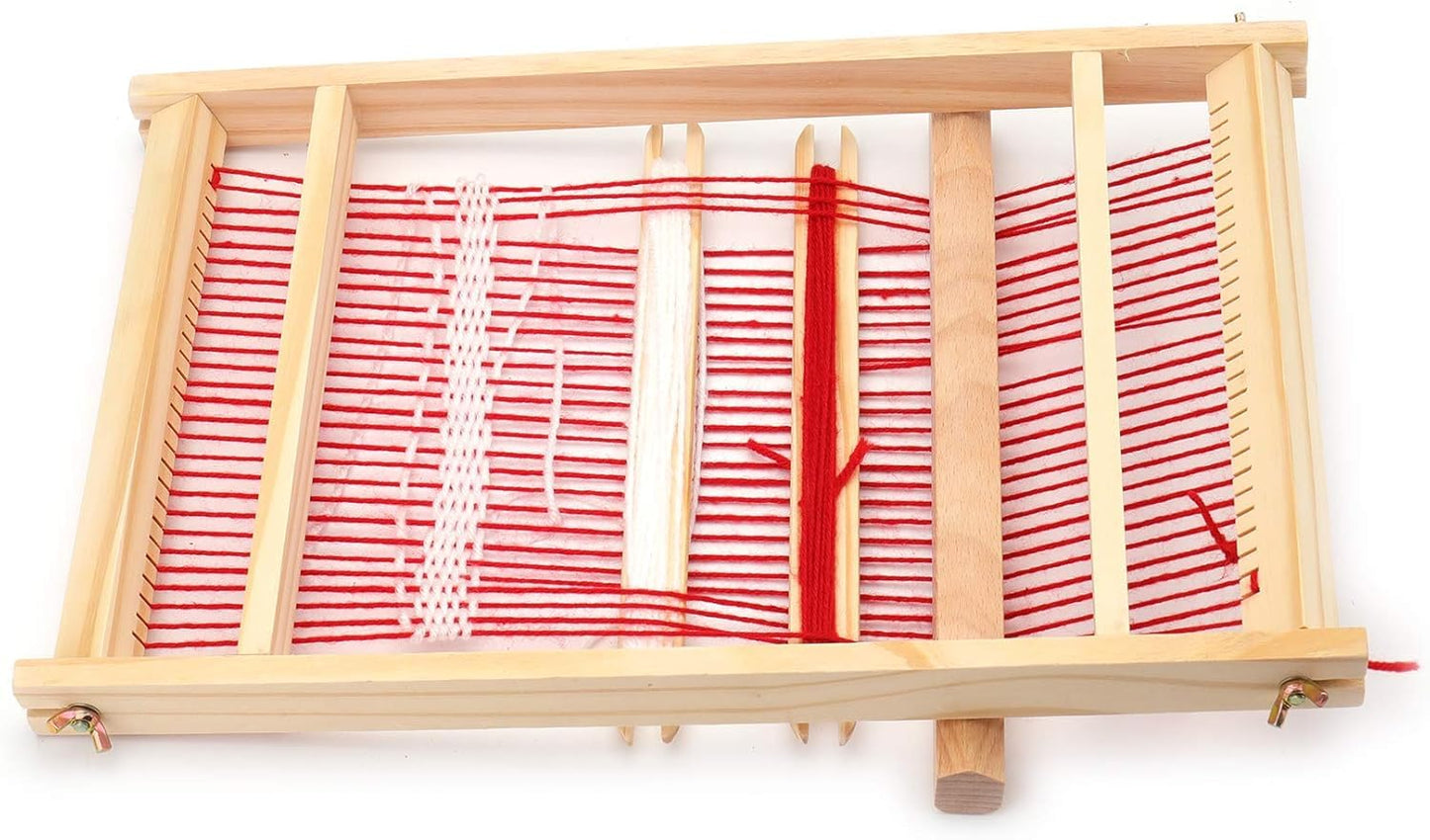 Yesland Multi-Craft Weaving Loom - Wooden Loom Large Frame Handcraft for Kids and Beginners -15.6 x 9.7 x 1.2 Inches