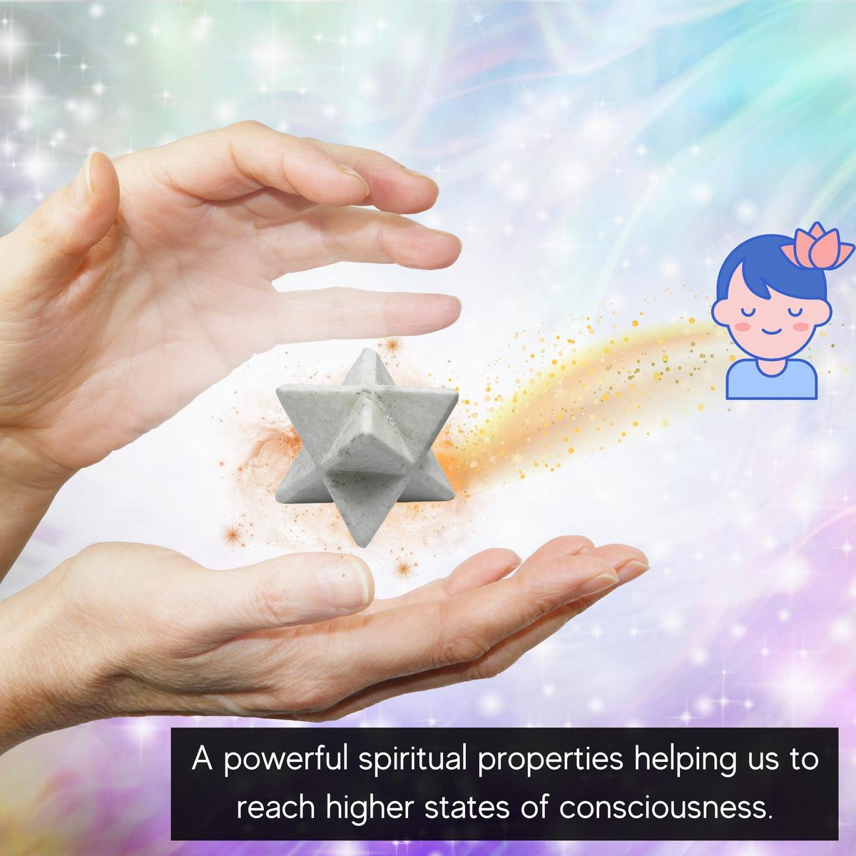 Amazing Gemstone Snow Quartz Merkaba Crystal - 0.75 Inches Metaphysical Merkaba Star for Meditation - Energetic Tetrahedron Crystal and Healing Stones and Healing (15-20mm)
