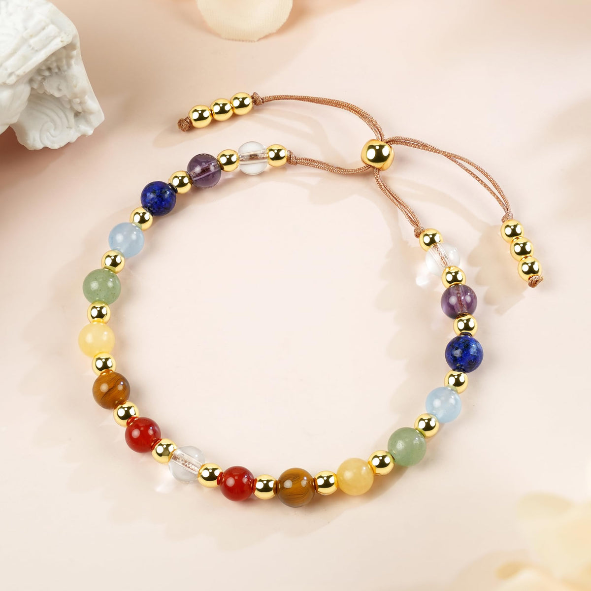 SmileBelle Chakra Protection Bracelets for Women, Crystals and Healing Stones as Healing Crystal Bracelet Beaded Bracelets as Stress Relief Gifts Inspirational Bracelet as Inspirational Gifts
