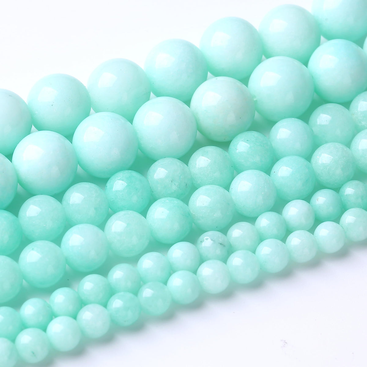 32PCS 10MM Amazonite Blue Jade Stone Beads Energy Healing Beads for DIY Jewelry Bracelet Necklace Making for Jewelry Making 15Inch
