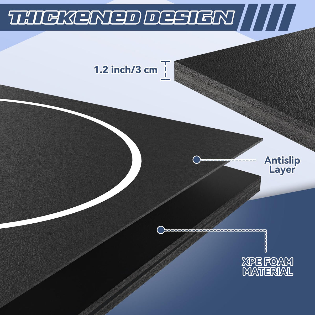 KIKILIVE Wrestling Mat Large 10x10FT for Home Workout, High-Density XPE Foam Training Mat for MMA Exercise Yoga, 1.2inch Thicken Folding Gym Mat for Tumbling Grappling Boxing Taekwondo Cheerleading, Black