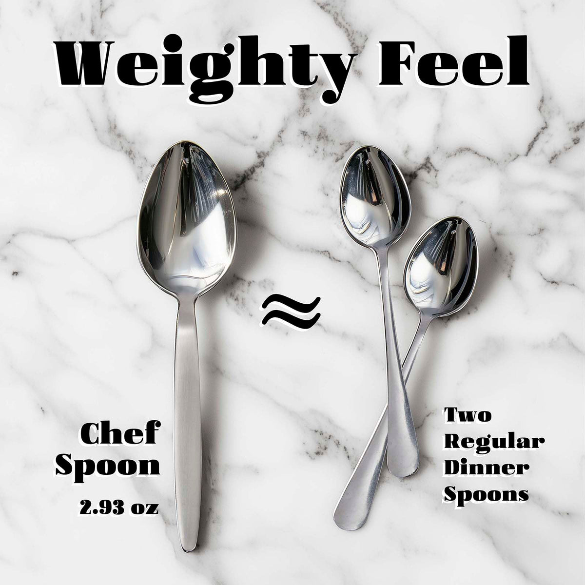 CURISEW 2-Pack Chef Kunz Spoon | Silver Stainless Steel 2 Tbsp Basting Spoon, 9 Inch Solid Sauce Spoons, Big Serving Spoons Stainless Steel, Plating & Quenelle & Cooking