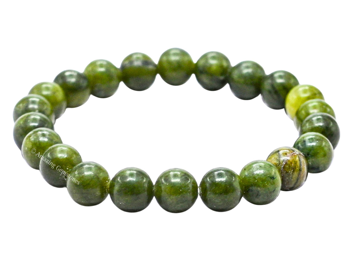 Amazing Gemstone Crystal Bracelet for Women Men's Gifts - Protection Healing Crystal Bracelet - 8mm Gemstone Beaded Stretchable Bracelet Pulseras Para Hombres Mujer Stocking Stuffers Mothers Day Gift (Jade)