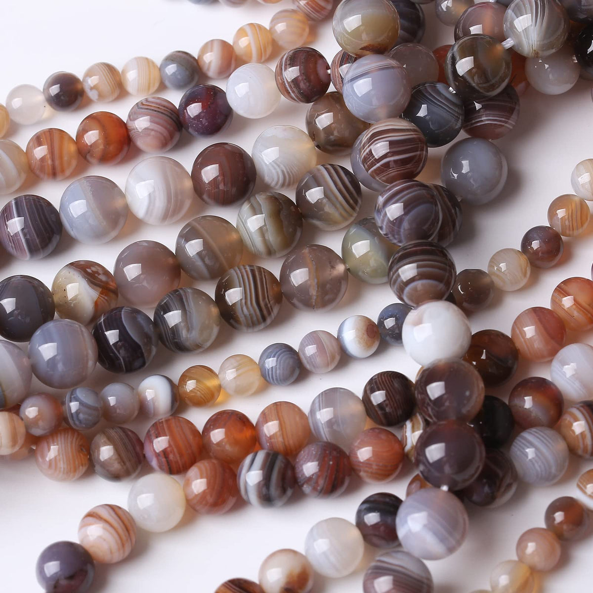 36PCS 10MM Red Coffee Agate Stone Beads for DIY Jewelry Making Bracelet Necklace Energy Healing 15Inch