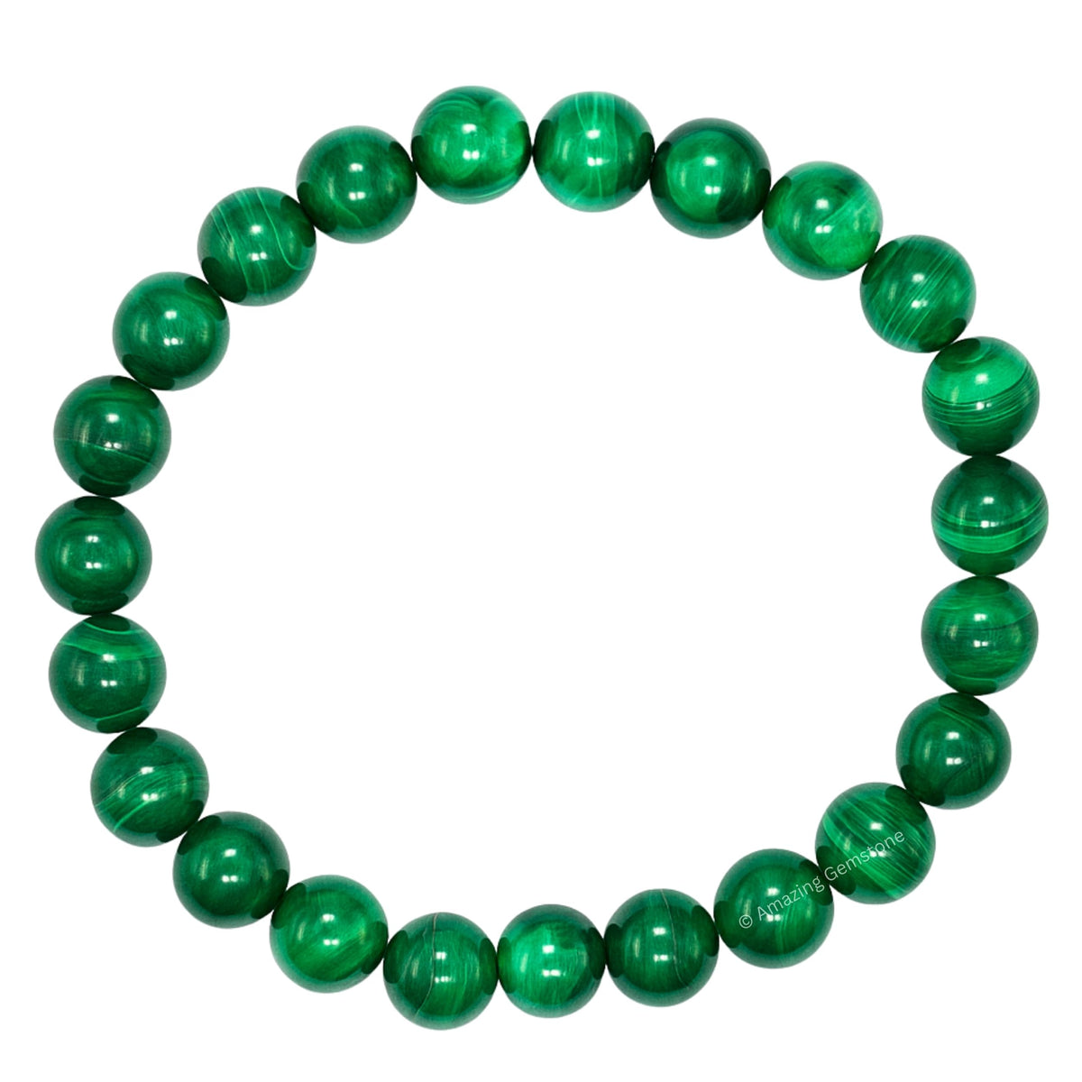 Amazing Gemstone Crystal Bracelet for Women Men's Gifts - Protection Healing Crystal Bracelet - 8mm Gemstone Beaded Stretchable Bracelet Pulseras Para Hombres Mujer Stocking Stuffers Mothers Day Gift (Malachite)