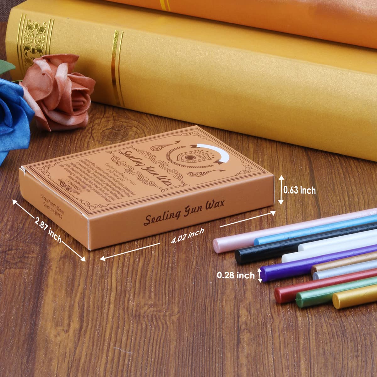 Wax Seal Kits, Wasole 20Pcs Pearl Pink Sealing Wax Sticks with 1 Pieces Glue Gun Set for Wax Seal Stamp, Great for Wedding Invitations, Birthday Cards, Envelopes, Gift Wrapping (Pearl Pink)