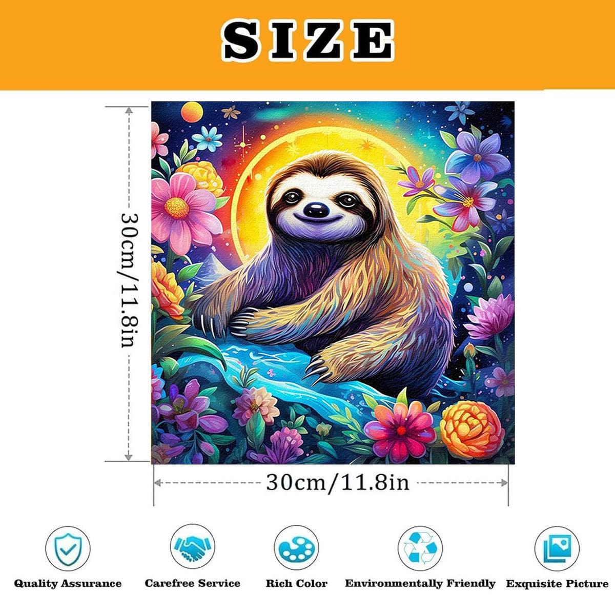 Paint by Numbers for Adults and Kids Beginner, 3 Pack Flower Sloth Painting by Number Kits On Canvas, Number Artist Paint by Number Kit DIY Acrylic Paints, Home Wall Decor Gift 12X12 inch