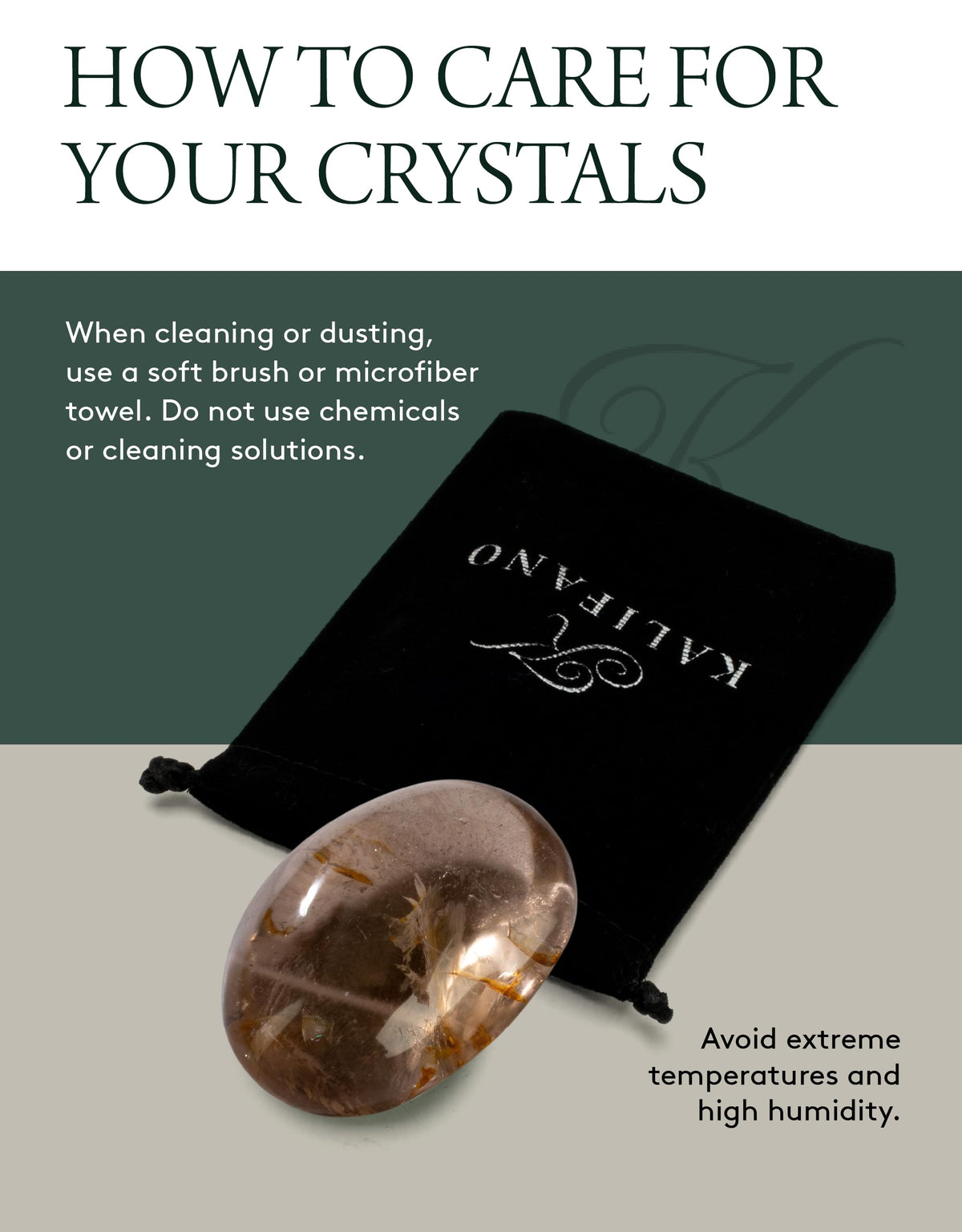 KALIFANO Palm Stone with Healing & Calming Effects - AAA+ Grade High Energy Worry Stone with Information Card - Reiki Crystal Used for Intuition (Family Owned and Operated) (Smoky Quartz)