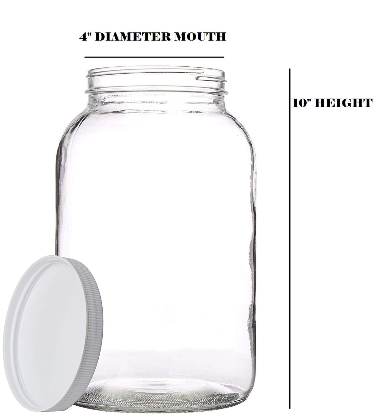 kitchentoolz 1 Gallon Glass Mason Jars – Extra Large Wide Mouth Jars with Airtight Lids – Perfect for Sourdough Starter, Fermenting, Pickling, and Storage – Made in the USA – Pack of 2