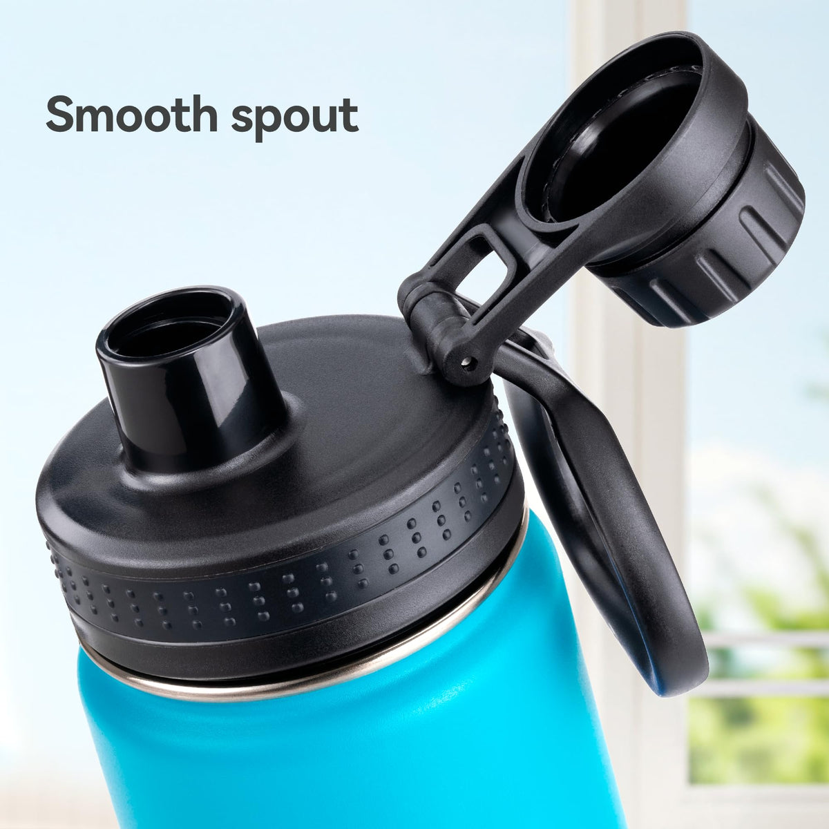 Lid Replacement for Thermoflask 14 oz 16 oz 18 oz 24 oz 32 oz 40oz, Spout Lid Only Compatible With the Brand of Thermoflask Wide Mouth Bottles 100% Leak Proof BPA Free Replacement Lids
