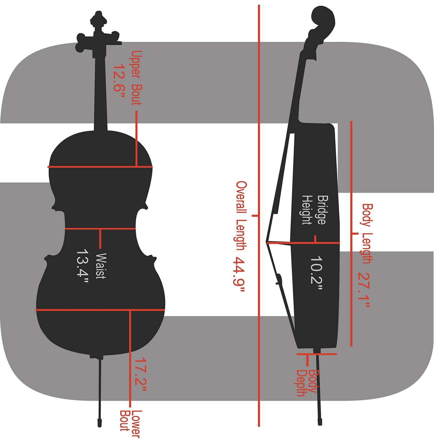 Crossrock Poly Carbon Composite Cello Case, for 3/4 Size Cello with backpack and wheels in Blue(CRF1000CETBLHT)