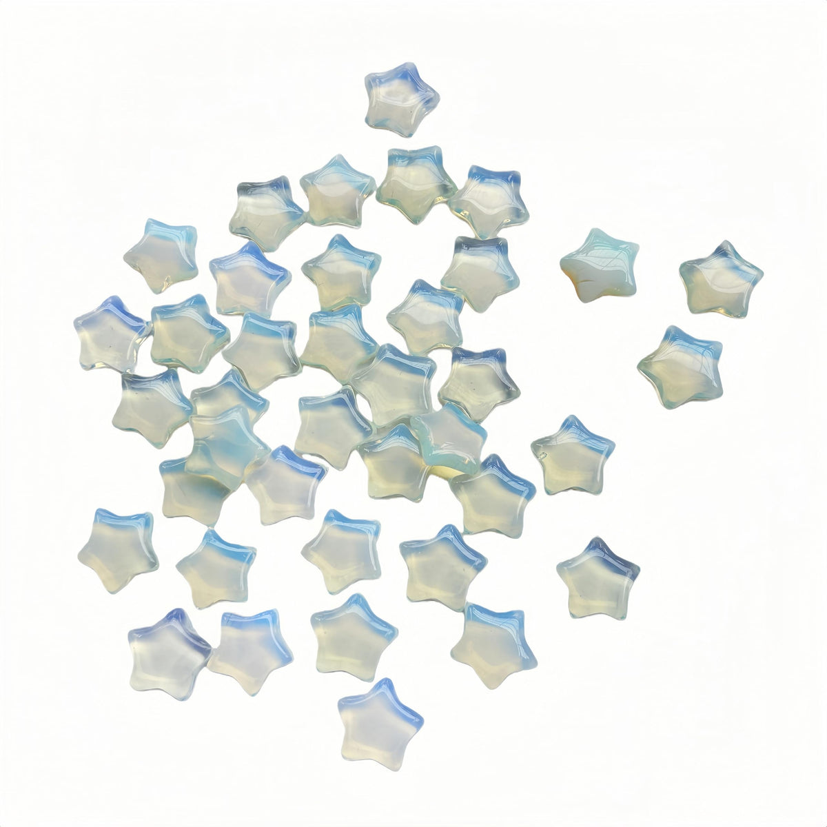 Sunshcat Synthetic Opalite10Pcs Star Shaped Thumb Crystals and Healing Stone,0.6" Haped DIY Jewelry ﻿