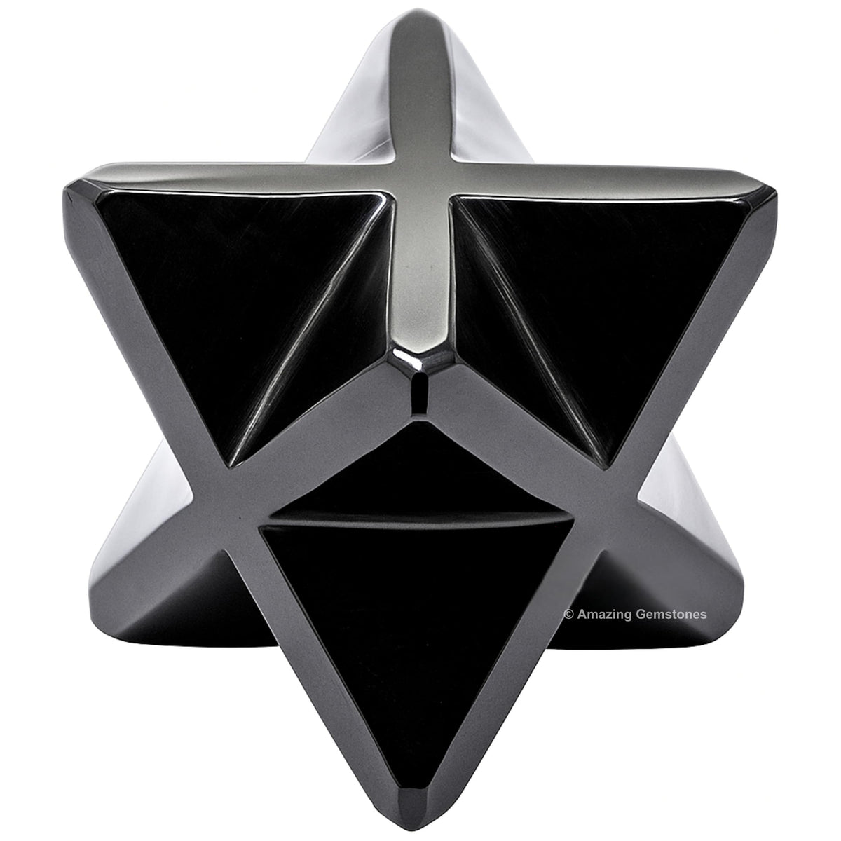 Amazing Gemstone Black Obsidian Merkaba Crystal - 0.75 Inches Metaphysical Merkaba Star for Meditation - Energetic Tetrahedron Crystal and Healing Stones for Spiritual Growth and Healing (15-20mm)