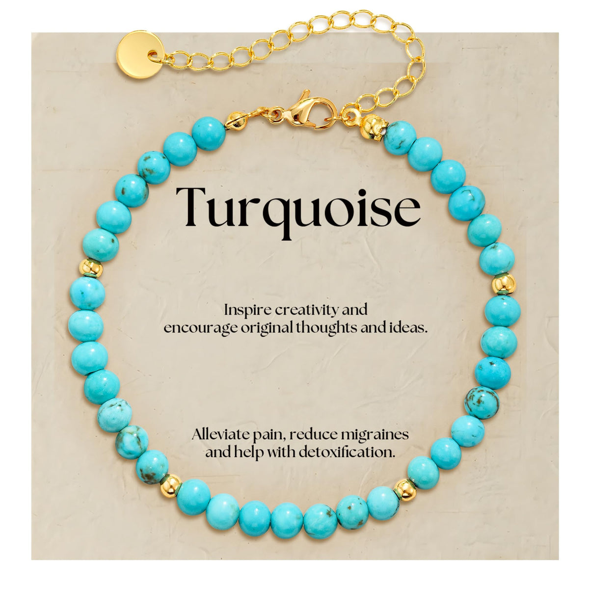 Treasure Bender Beaded Protection Bracelet for Women Men, Inspire Creatity and Alleviate Pain, Natural Crystals and Healing Stones Stretch Bracelet Jewelry Gifts for Women Men (Turquoise)