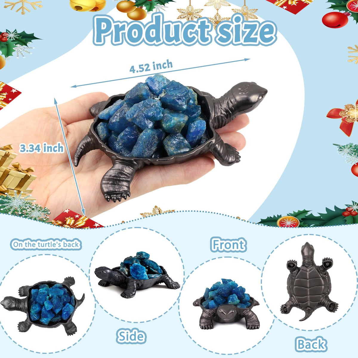 DUQGUHO Turtle Decor Figurines Turtles Gifts for Women Blue Apatite Crystal Cute Turtle Statue Decorations Sea Turtles Gifts