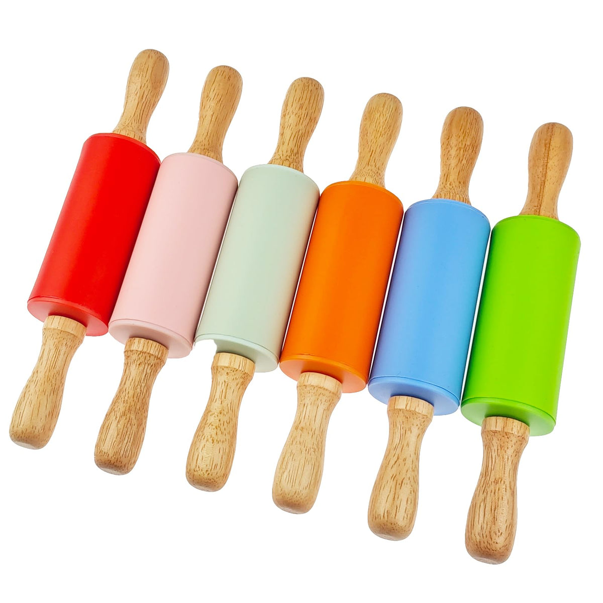 Miokun 18 Pack Small Rolling Pin for Kids, 9 Inch Kids Rolling Pin for Home Kitchen (6 colors)