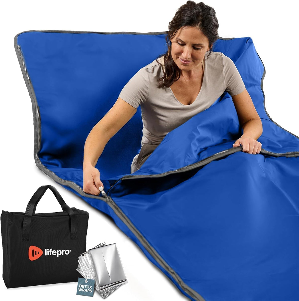 LifePro RejuvaWrap Infrared Sauna Blanket — Portable Sauna Bag with 9 Temp Levels Low EMF Far Infrared Heating — At Home Full Body Rejuvenation & Relaxation
