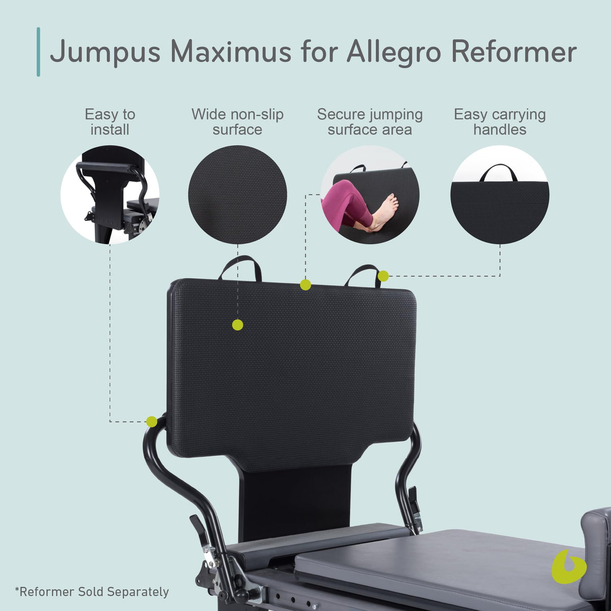 Balanced Body Jumpus Maximus Padded Jumpboard, Extra-Large Pilates Equipment for Pilates Reformer Exercises, Workout Equipment for Pilates Reformer, Home Gym or Studio Exercise Equipment