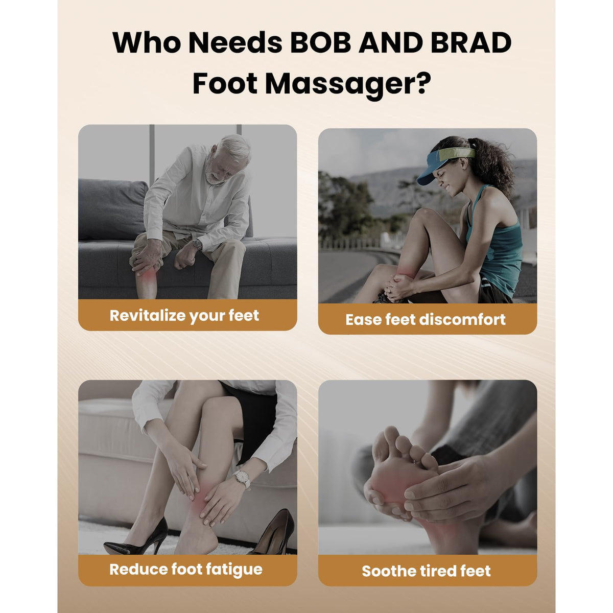 BOB AND BRAD Foot Massager Machine with Heat and Remote, Fathers Day Dad Gifts for Men Husband, Fits up to Size 14, Shiatsu Deep Kneading Feet Massager with 3 Adjustable Modes for Standing Worker