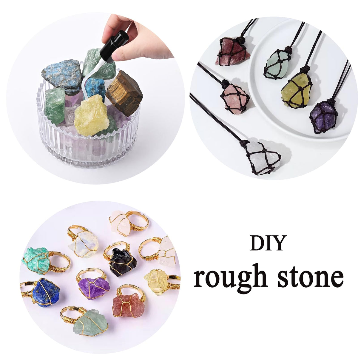 Crystals and Healing Raw Stones, Natural Gemstone Raw, 6PCS Crystals Constellation Sets for Gifts, Yoga Meditation (Aquarius)